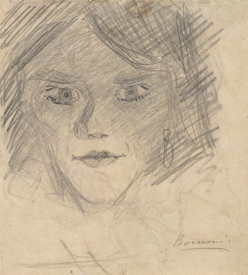 Study for Modern Idol, from 1911 Drawing by Umberto Boccioni