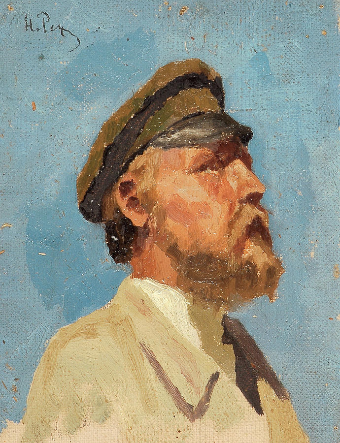 Nicholas Roerich Painting - Study of a Man #1 by Nicholas Roerich