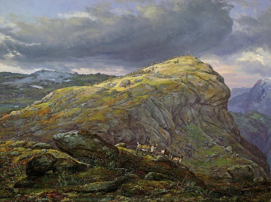 Stugunoset at Filefjell #2 Painting by Johan Christian Dahl