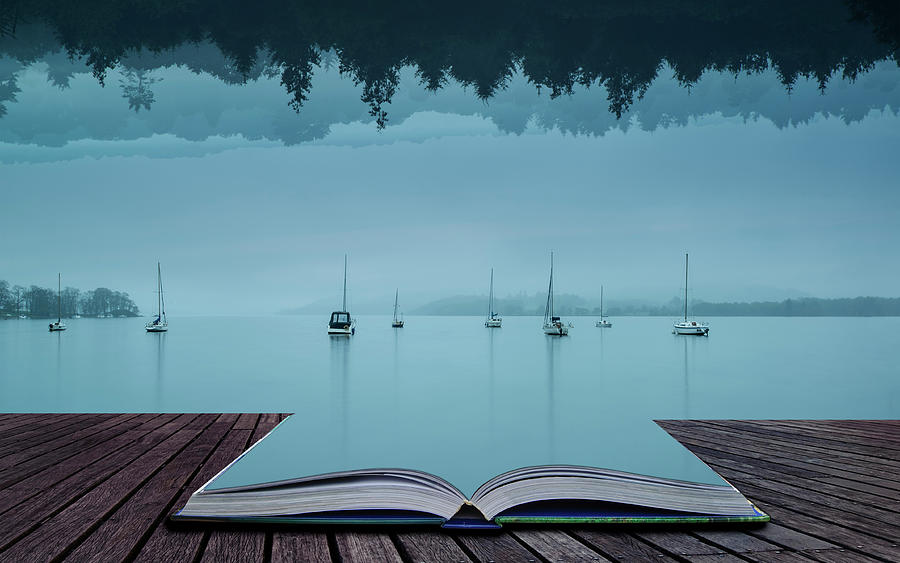 Inception Photograph - Stunning impossible puzzling conceptual landscape image of lake  #1 by Matthew Gibson