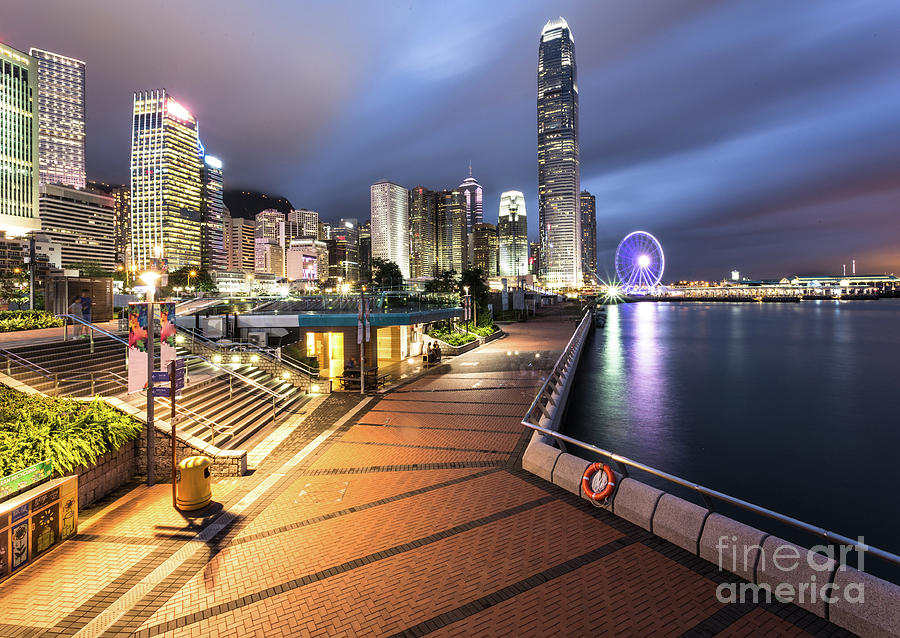 Stunning view of Hong Kong central business district skyscrapers #1 Photograph by Didier Marti