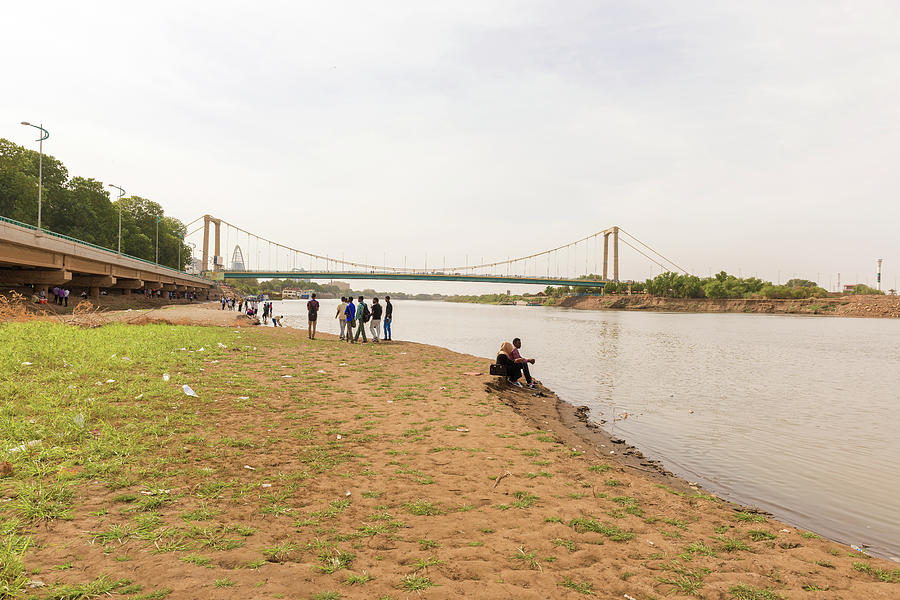 Sudanese at the bank of the river Nile in Khartoum #1 Photograph by Marek Poplawski