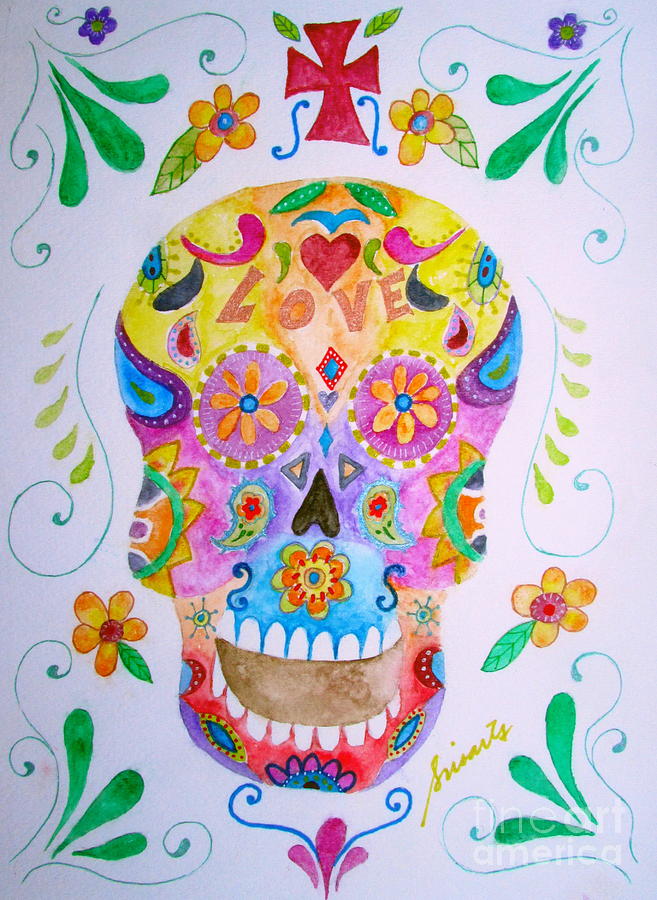 Sugar Skull Calavera #1 Painting by Pristine Cartera Turkus