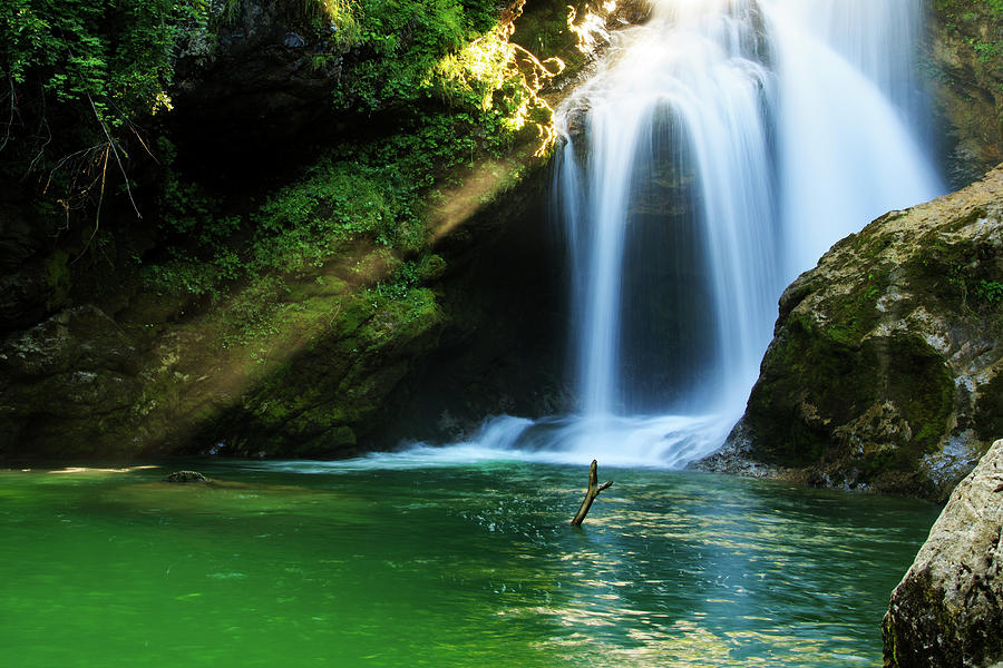 Sum Waterfall in Vintgar Gorge, near Bled, Slovenia. #1 Photograph by Ian Middleton