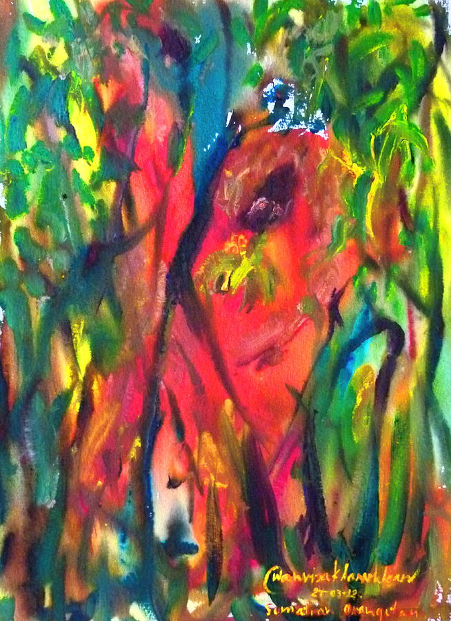 Sumatran orangutan  #1 Painting by Wanvisa Klawklean