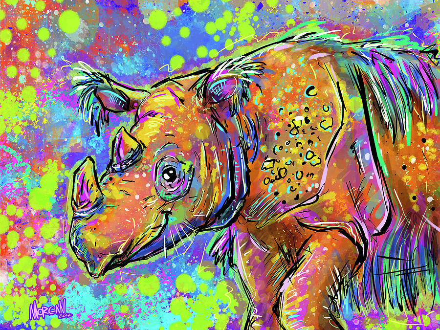 Rhino Digital Art - Sumatran Rhino by Morgan Richardson Rhino Digital Art - Sumatran Rhino by Morgan Richardson