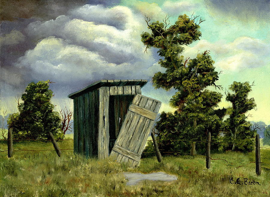 Summer Outhouse Painting by Charlotte Bacon