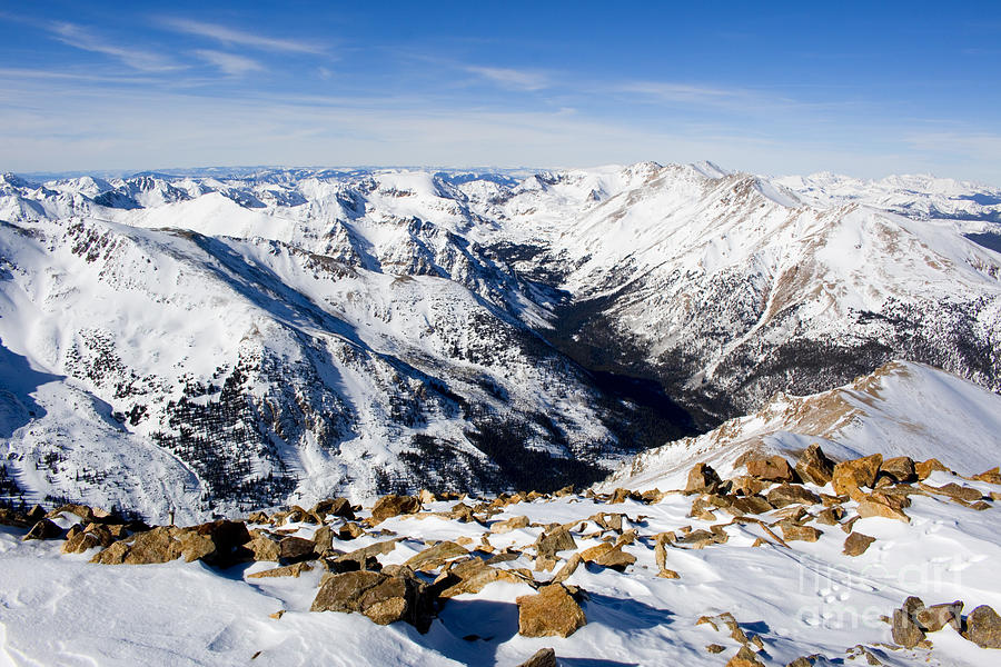Summit of Mount Elbert Colorado in Winter #1 Photograph by Steven Krull