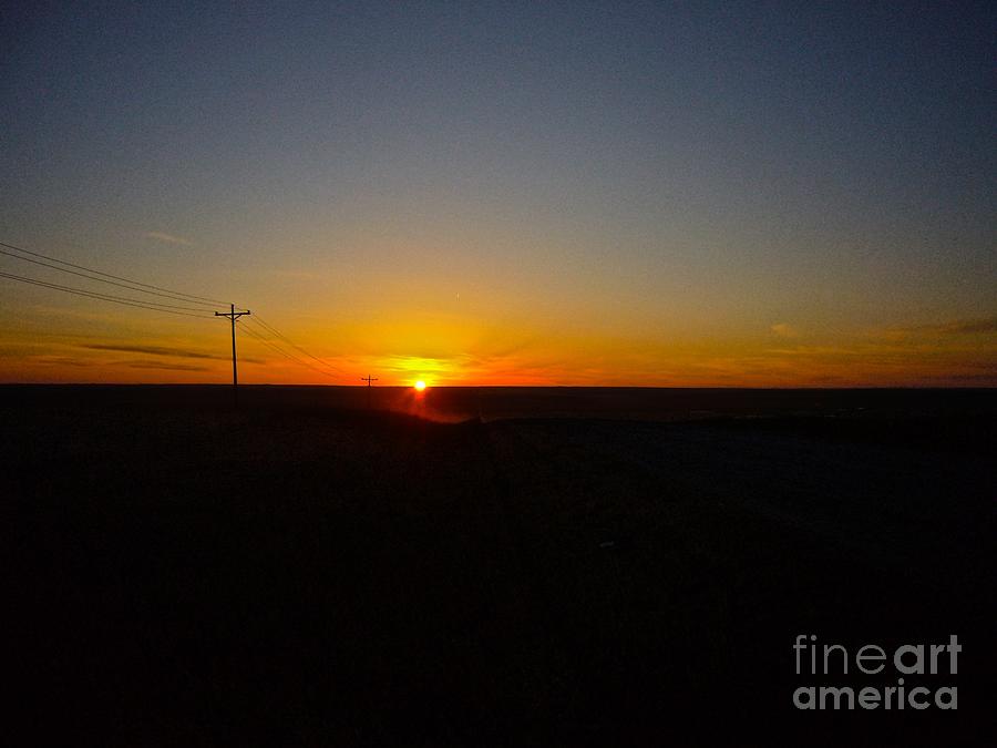 Sunset in North Dakota Photograph by Elisabeth Derichs