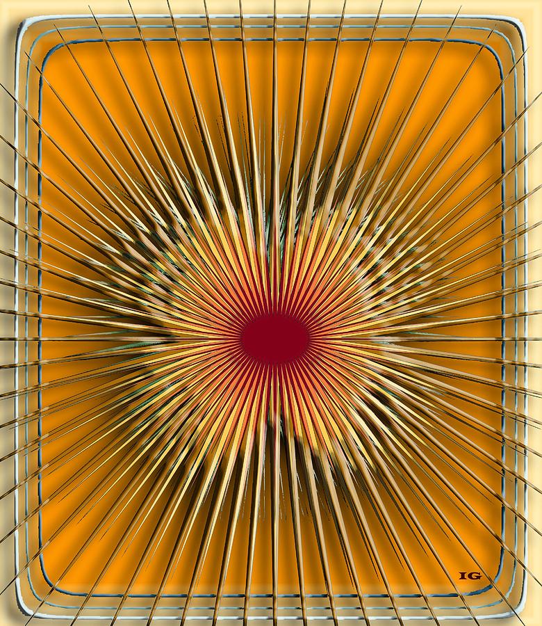 Abstract Digital Art - Sunburst #1 by Iris Gelbart