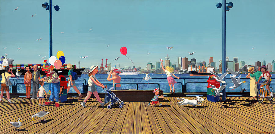 People Painting - Sunday Morning Lonsdale Quay #1 by Neil Woodward