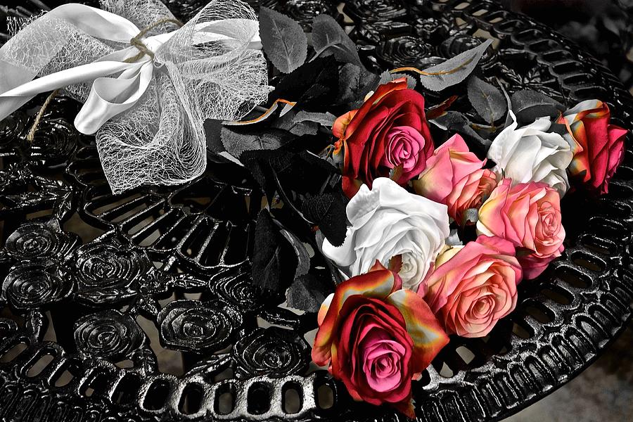 Rose Photograph - Sundial Bouquet by Frozen in Time Fine Art Photography