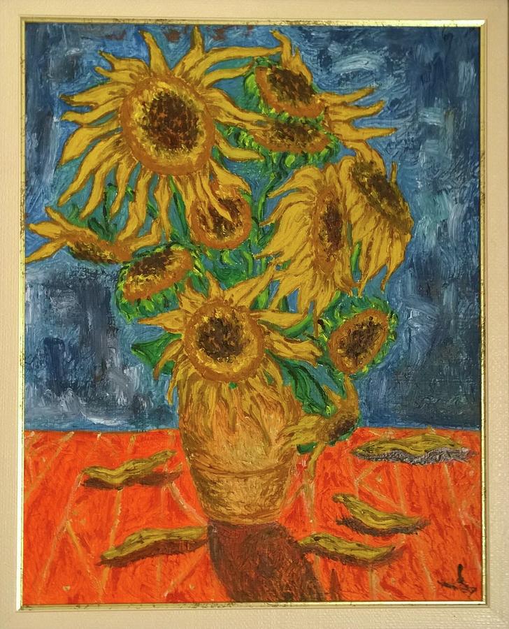 Sunflower Painting by Agnes V - Fine Art America