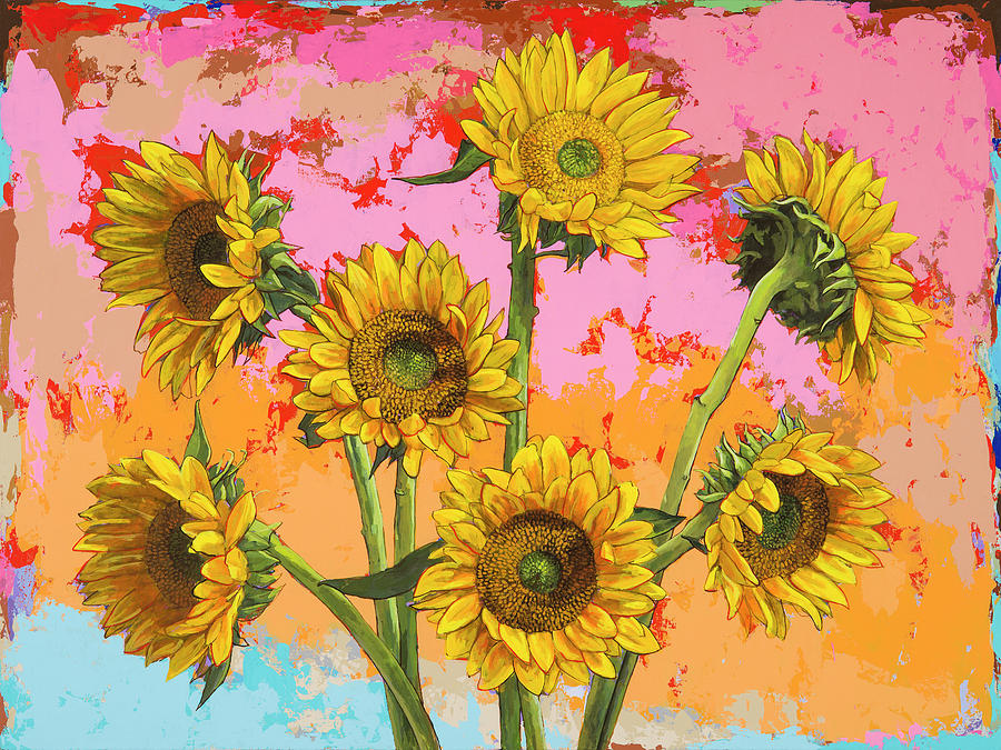 Sunflowers #7 Painting by David Palmer