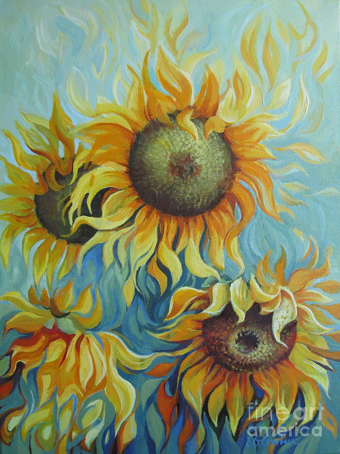 Sunflower Painting - Sunflowers #1 by Elena Oleniuc