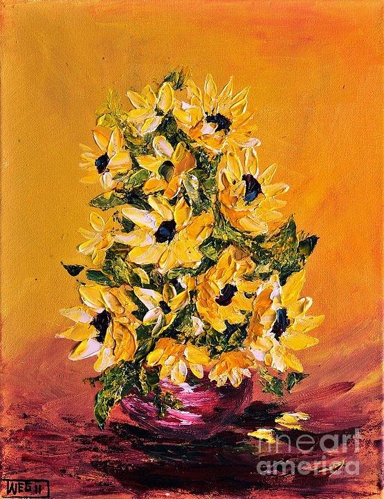 Sunflowers For You #1 Painting by Teresa Wegrzyn