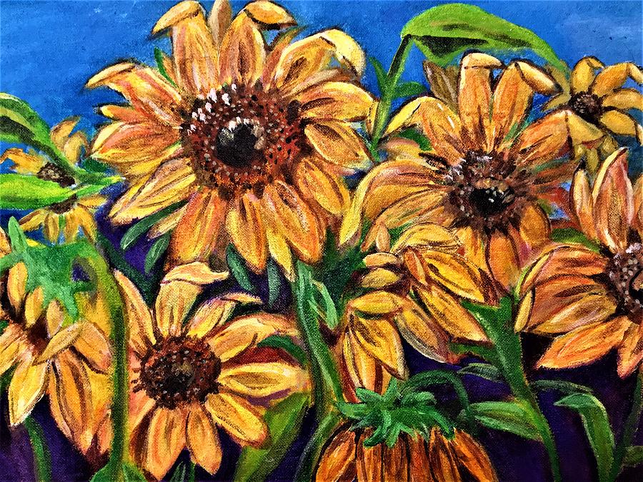 Sunflowers Painting by Julie Wittwer
