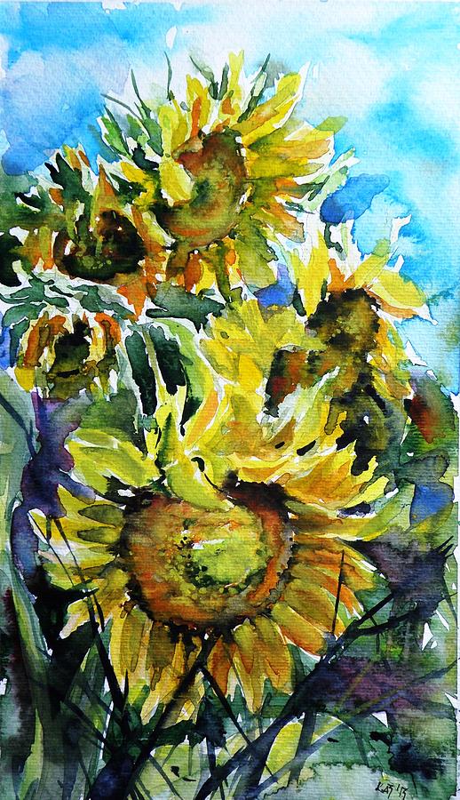 Sunflowers #1 Painting by Kovacs Anna Brigitta