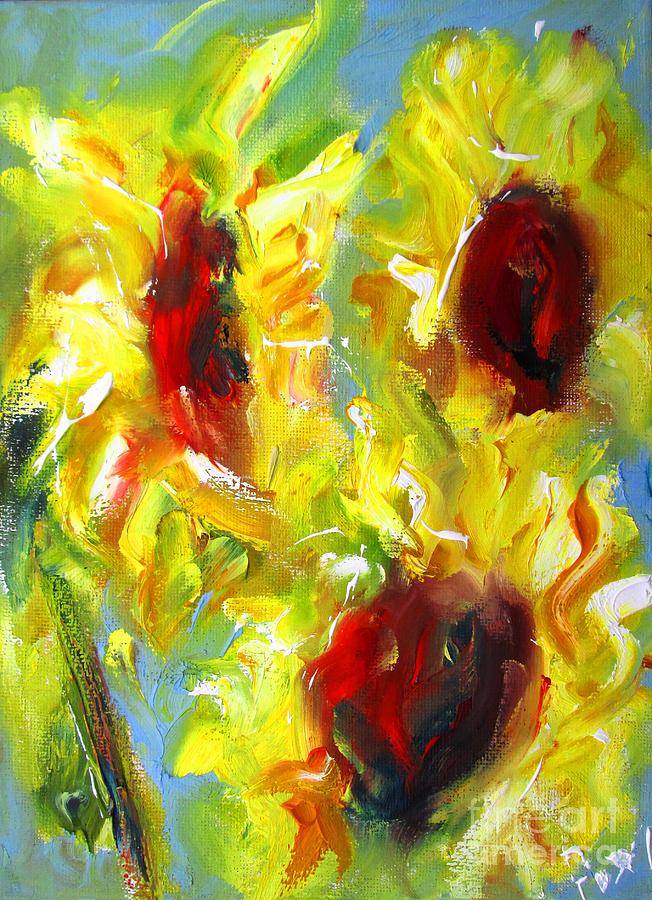 Sunflowers Paintings And Art Prints Painting by Mary Cahalan Lee - aka PIXI