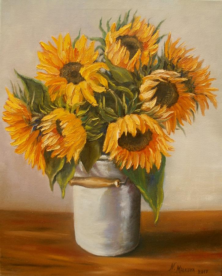Sunflowers #2 Painting by Nina Mitkova