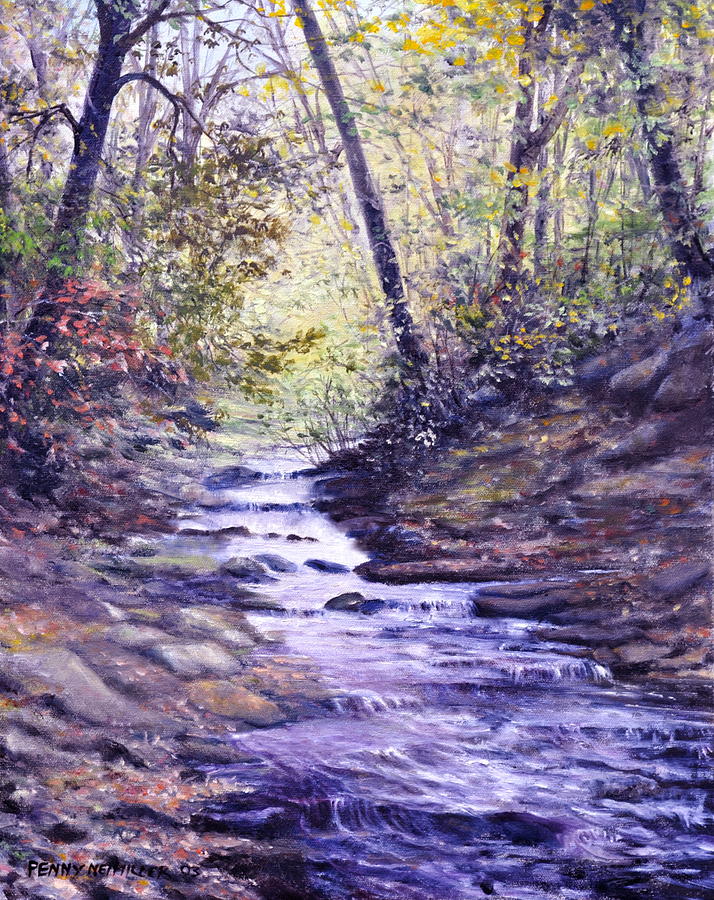 Sunlit Stream #1 Painting by Penny Neimiller