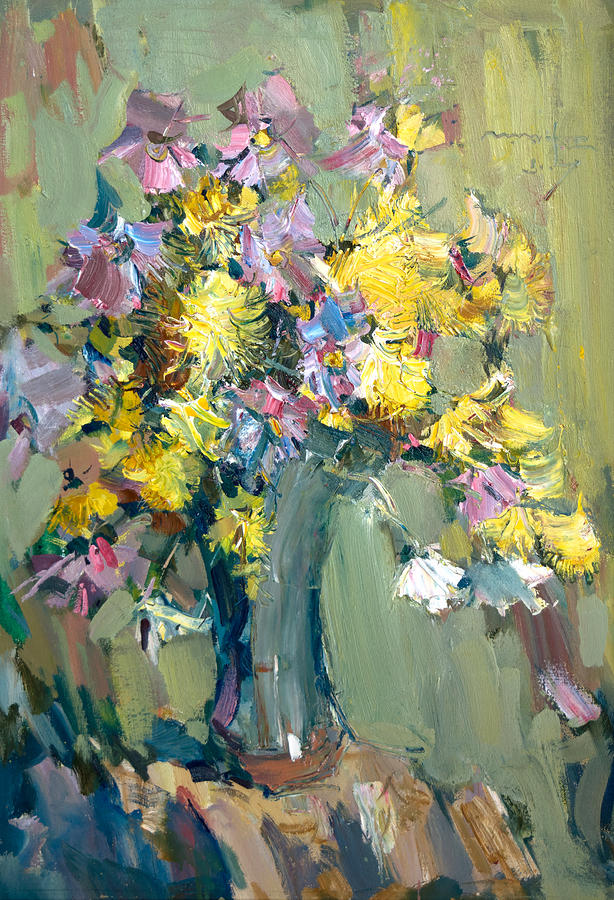 Flower Painting - Sunny Bouquet #1 by Nikolay Malafeev