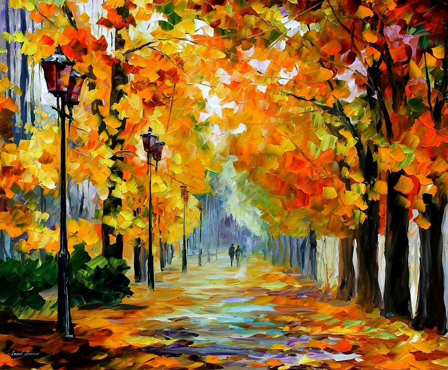 Sunny October Painting by Leonid Afremov - Fine Art America