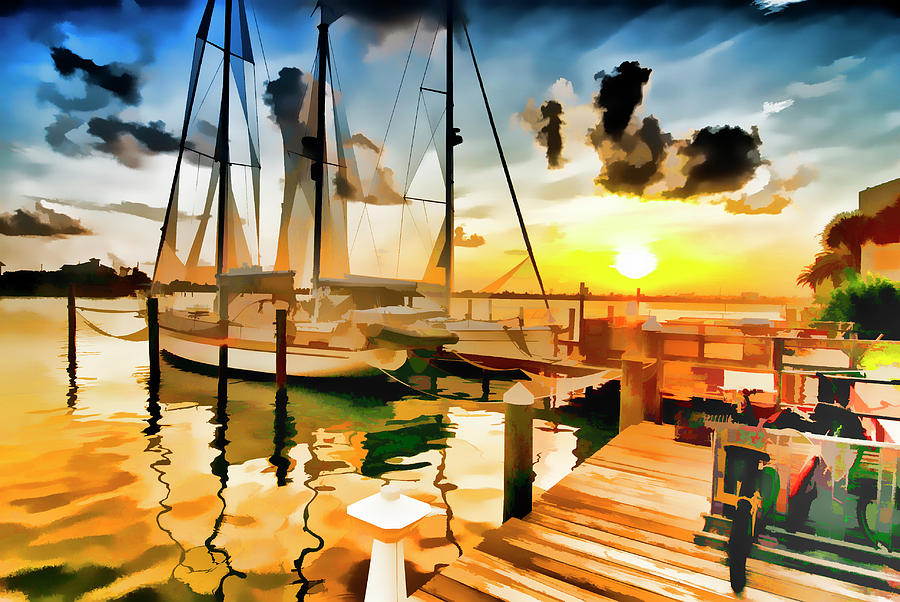 Sunrise Marina #1 Digital Art by Kevin Cable