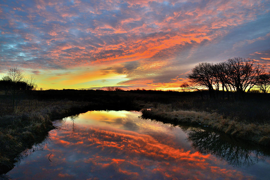 Sunrise on Nippersink Creek in Glacial Park #1 Photograph by Ray Mathis