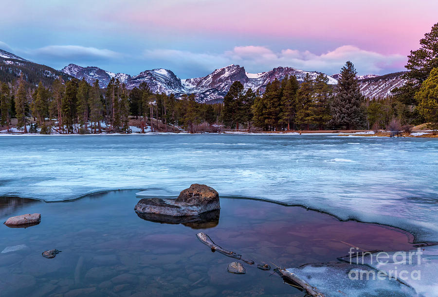 Sunrise on Sprague Lake in Rocky Mountain National park #1 Photograph by Ronda Kimbrow