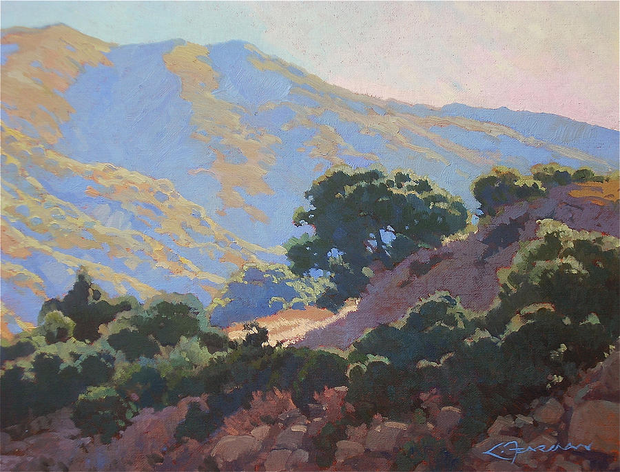 Mountain Painting - Sunrise on the San Gabriels #1 by Lynne Fearman
