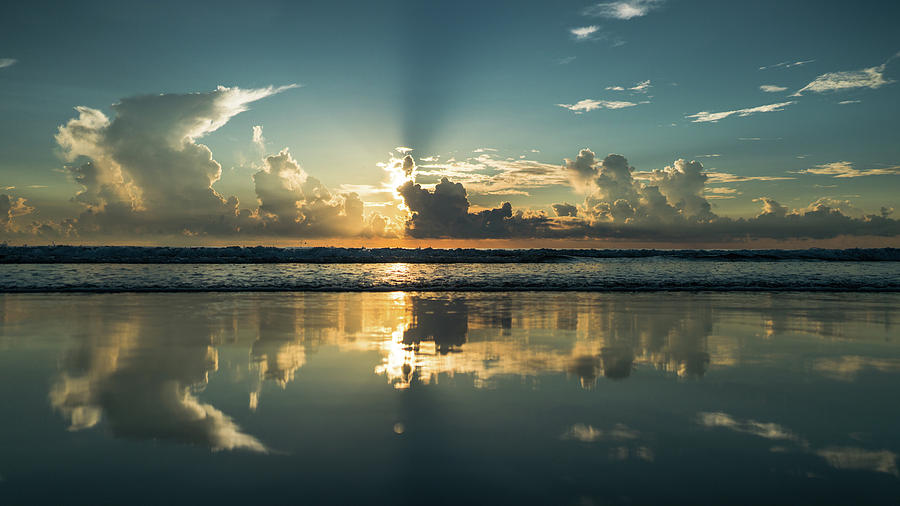 Sunrise Ray Reflection Delray Beach Florida #1 Photograph by Lawrence S Richardson Jr