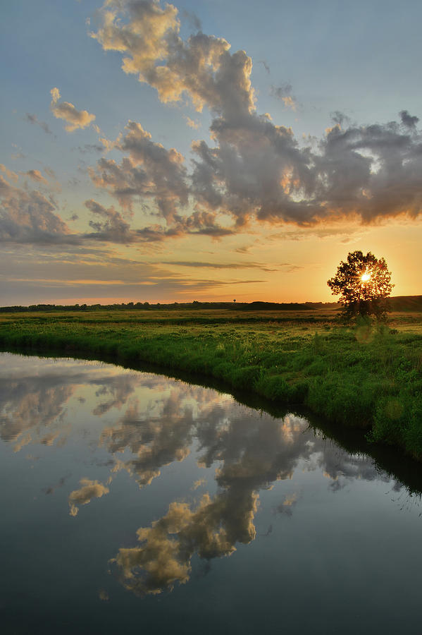 Sunrise Reflection in Glacial Park #1 Photograph by Ray Mathis