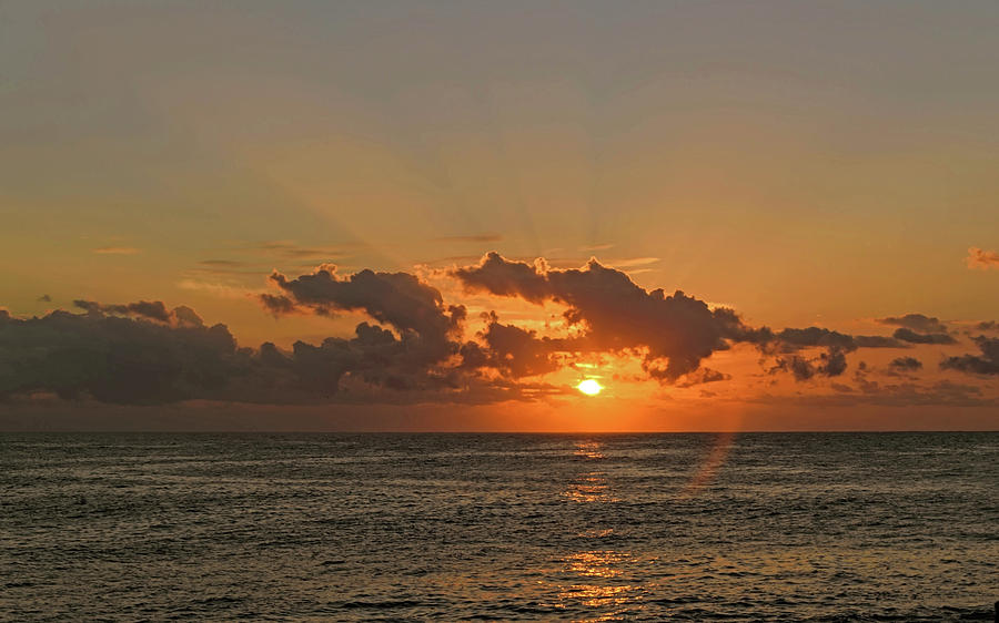 Sunrise Seascape with Crepuscula Rays Photograph by Merrillie Redden ...