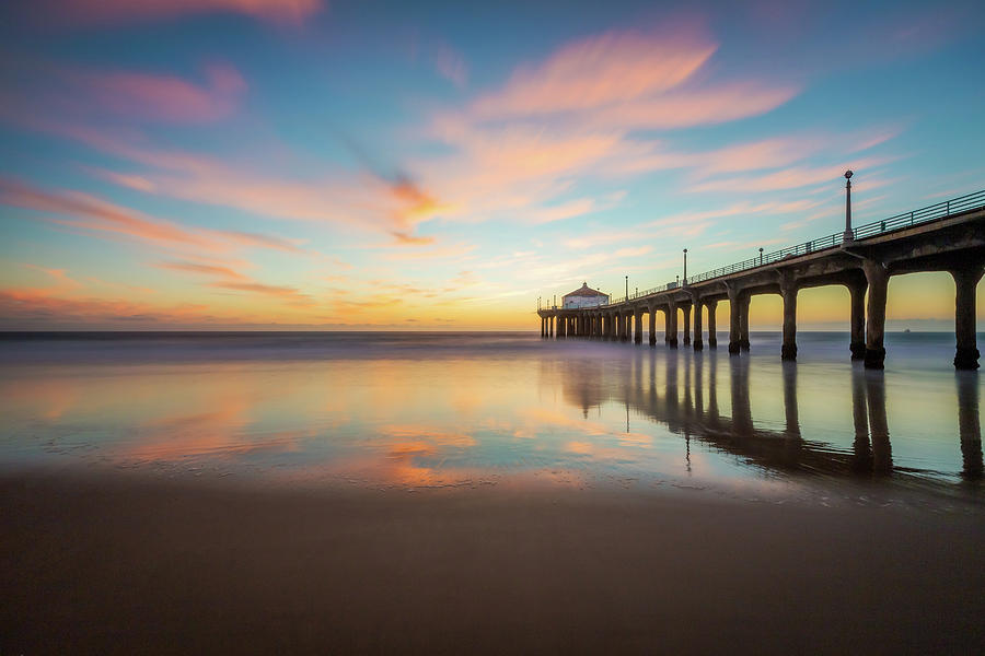 Sunset At The Manhattan Beach California Pier Photograph By Daniel Solomon Fine Art America 1982