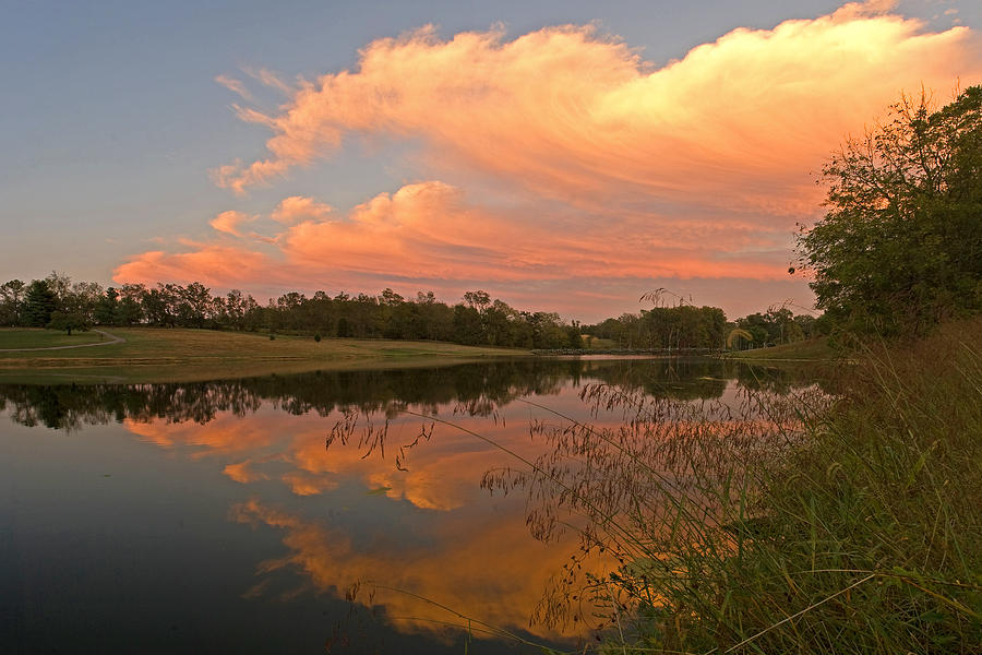 Sunset at the Pond #1 Photograph by Ulrich Burkhalter