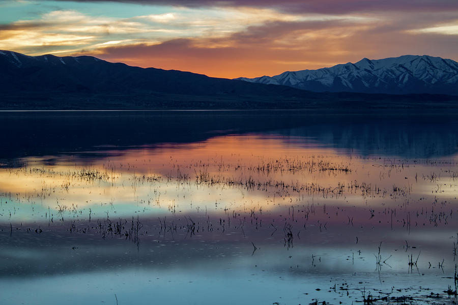 Sunset at Utah Lake #1 Photograph by K Bradley Washburn