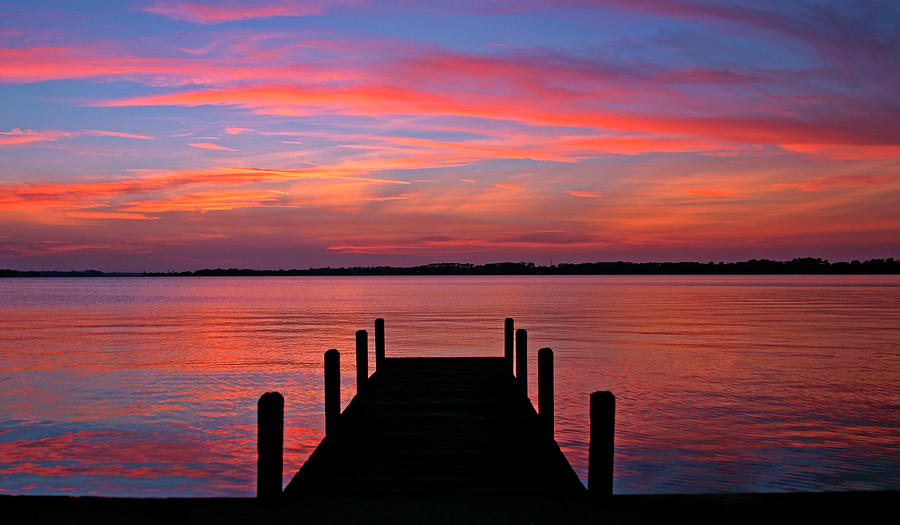 Sunset Dock Photograph by Scott Mahon