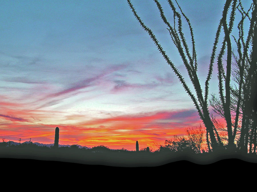 Sunset from Gilbert Ray Campground in Tucson Mountain Park-Arizona #1 Photograph by Ruth Hager