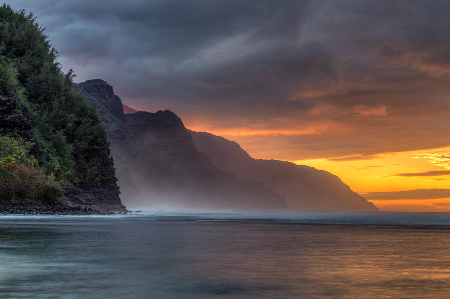 Sunset From Kee Beach Kauai Photograph
