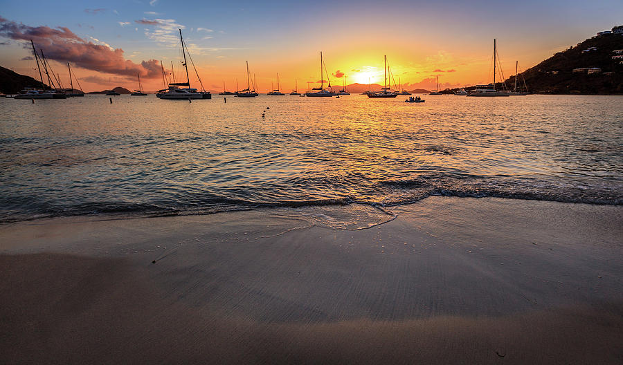Sunset in British Virgin Islands #1 Photograph by Alexey Stiop