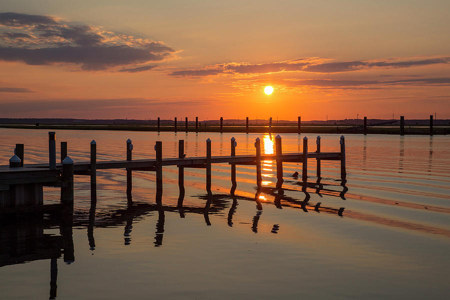 Sunset In Downtown Chincoteague Photograph