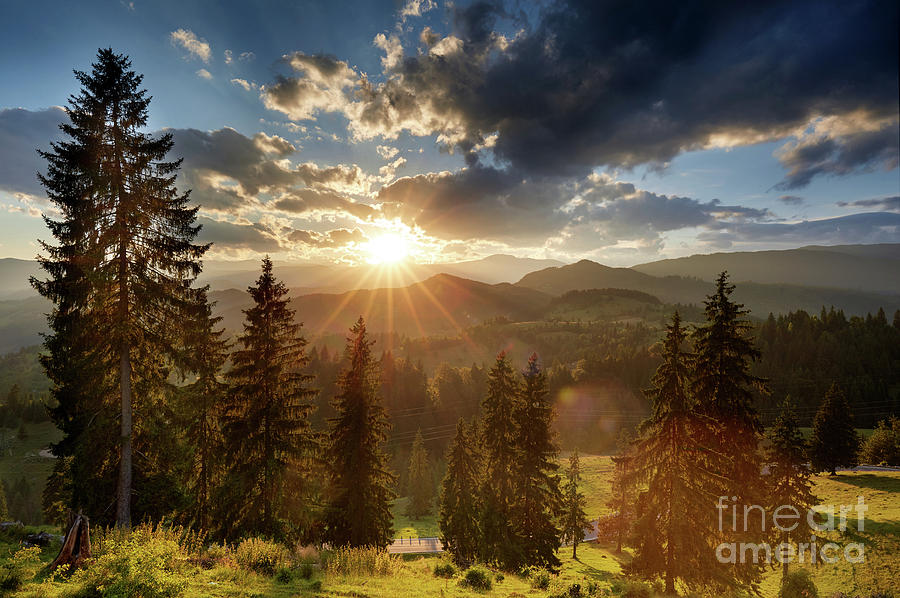 Sunset in the mountains #1 Photograph by Ragnar Lothbrok