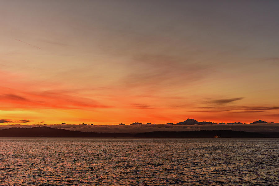 Twilight in the Puget Sound Digital Art by Michael Lee