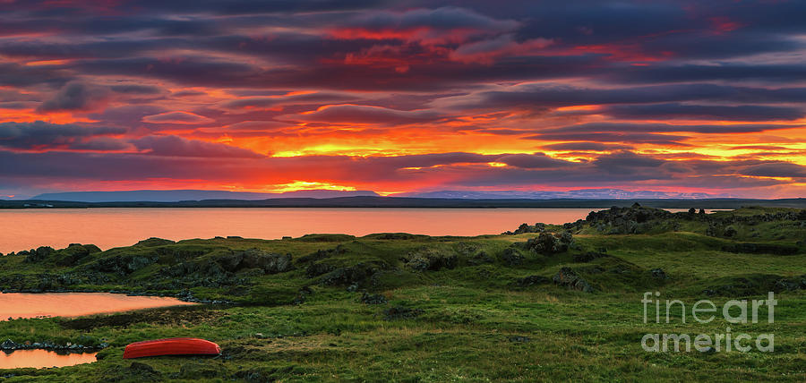Sunset Lake Myvatn #2 Photograph by Henk Meijer Photography