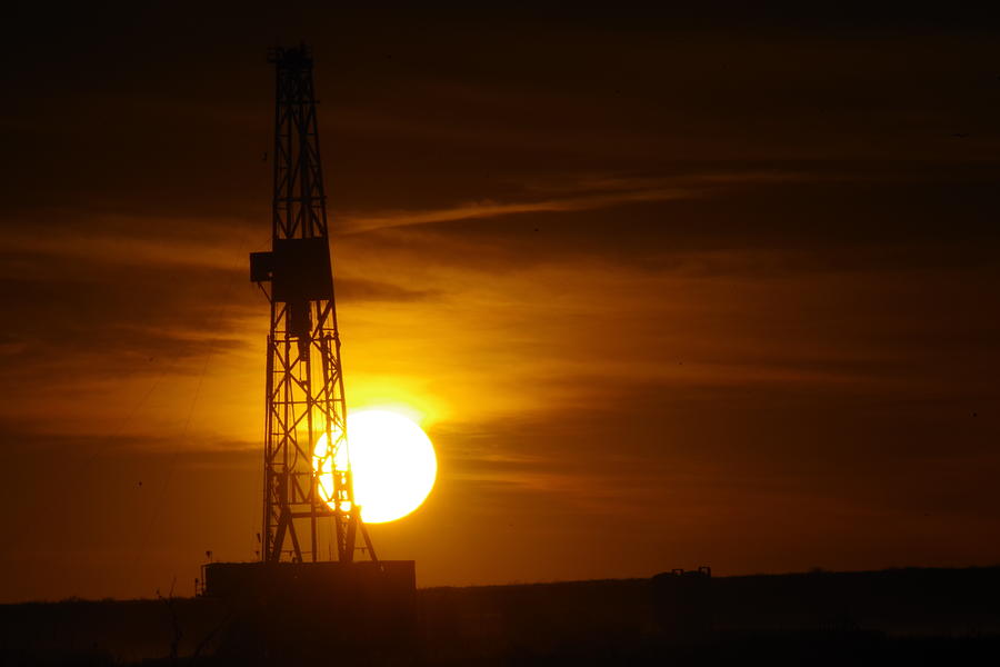 Sunset On An Oil Rig Jal New Mexico Photograph