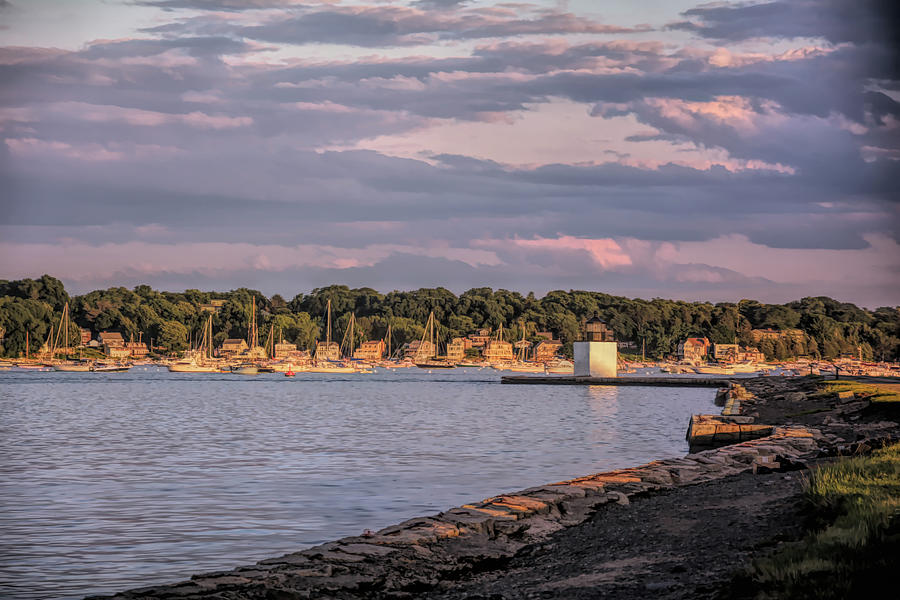 Sunset on Salem Harbor #2 Photograph by Jeff Folger