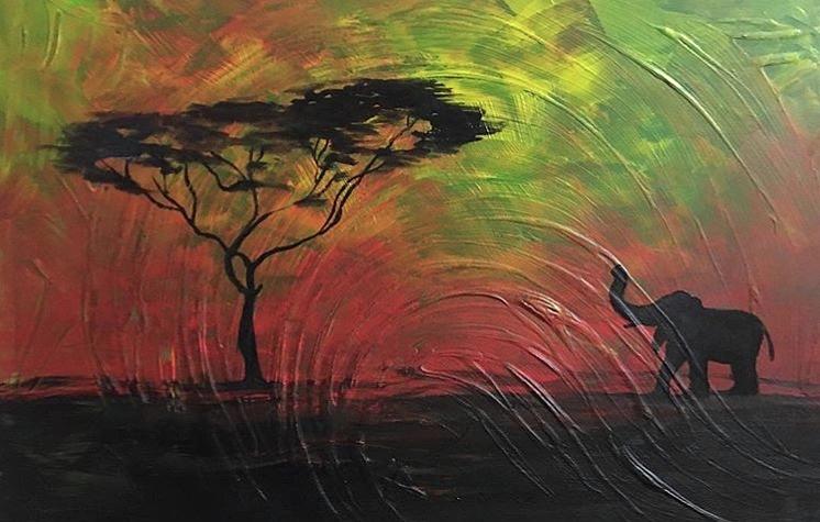 Sunset on the Savannah #1 Painting by Susan L Sistrunk