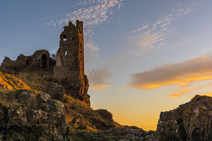 Landscape Photograph -  Dunure Castle At Sunset by Tylie Duff Photo Art