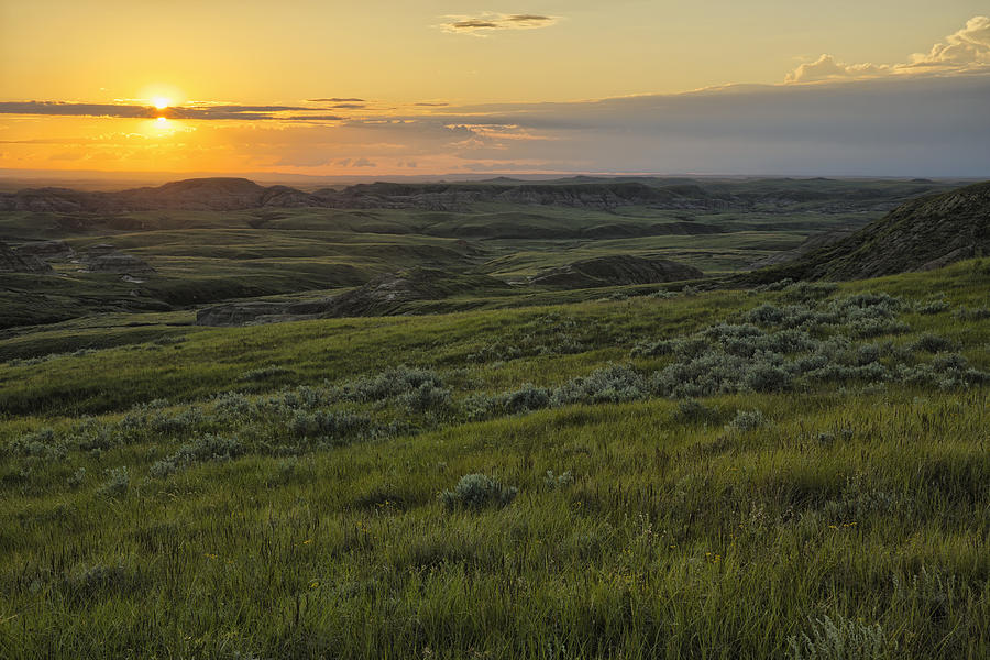 Sunset Over Killdeer Badlands Photograph by Robert Postma - Fine Art ...